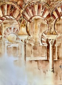 Medina Azahara (73x53 cm.) Exposición Internacional en Barce